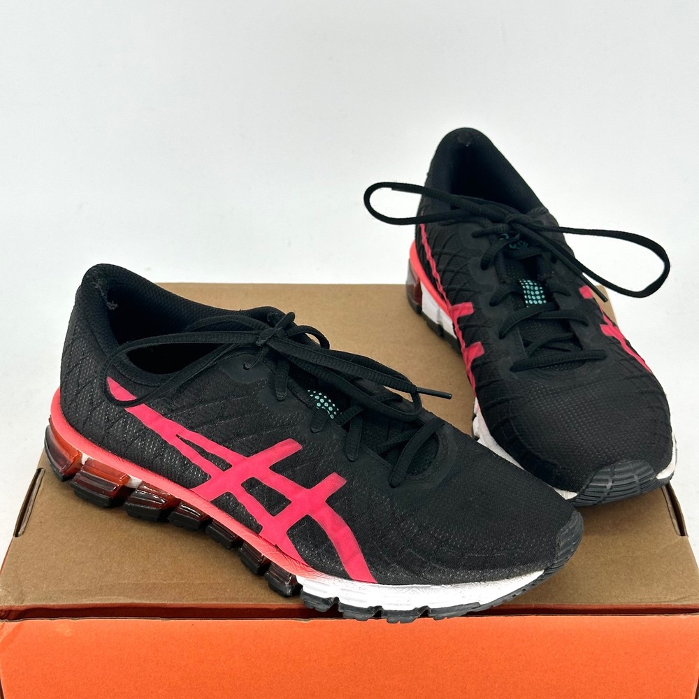 Ascis Gel Quantum 180 4 Sneaker Shoes Black Laser Pink Running Athletic Wom 9.5